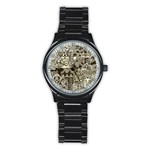 Four Hand Drawn City Patterns Stainless Steel Round Watch Front