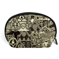 Four Hand Drawn City Patterns Accessory Pouch (large) by Simbadda