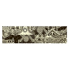 Four Hand Drawn City Patterns Oblong Satin Scarf (16  X 60 ) by Simbadda