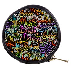 Graffiti Word Seamless Pattern Mini Makeup Bag by Simbadda