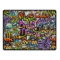 Graffiti Word Seamless Pattern Two Sides Fleece Blanket (small) by Simbadda