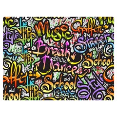 Graffiti Word Seamless Pattern Premium Plush Fleece Blanket (extra Small) by Simbadda