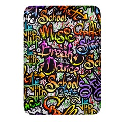 Graffiti Word Seamless Pattern Rectangular Glass Fridge Magnet (4 Pack) by Simbadda