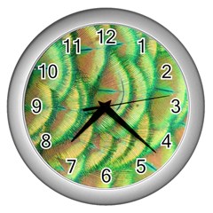 Beautiful Peacock Wall Clock (silver) by Simbadda