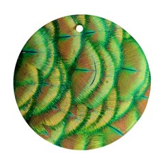 Beautiful Peacock Round Ornament (two Sides) by Simbadda