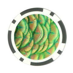 Beautiful Peacock Poker Chip Card Guard by Simbadda