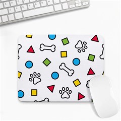 Dog Paw Seamless Pattern Foot Print Bone Small Mousepad by Simbadda