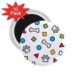 Dog Paw Seamless Pattern Foot Print Bone 2.25  Magnets (10 pack)  Front