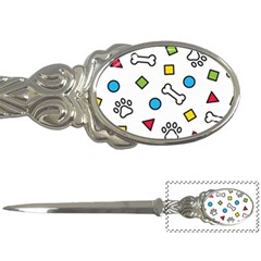 Dog Paw Seamless Pattern Foot Print Bone Letter Opener by Simbadda