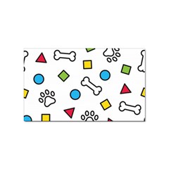 Dog Paw Seamless Pattern Foot Print Bone Sticker Rectangular (100 Pack) by Simbadda