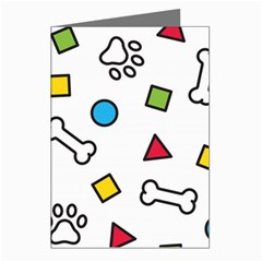 Dog Paw Seamless Pattern Foot Print Bone Greeting Cards (pkg Of 8) by Simbadda