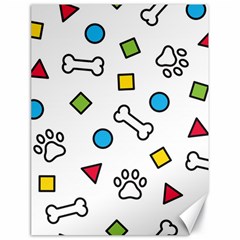 Dog Paw Seamless Pattern Foot Print Bone Canvas 18  X 24  by Simbadda