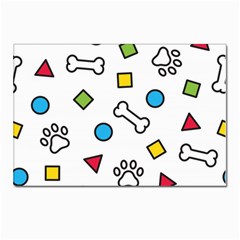 Dog Paw Seamless Pattern Foot Print Bone Postcard 4 x 6  (pkg Of 10) by Simbadda