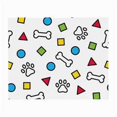 Dog Paw Seamless Pattern Foot Print Bone Small Glasses Cloth by Simbadda