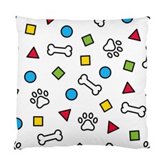 Dog Paw Seamless Pattern Foot Print Bone Standard Cushion Case (one Side) by Simbadda