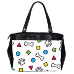 Dog Paw Seamless Pattern Foot Print Bone Oversize Office Handbag (2 Sides) Back