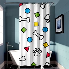 Dog Paw Seamless Pattern Foot Print Bone Shower Curtain 36  X 72  (stall)  by Simbadda