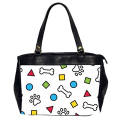 Dog Paw Seamless Pattern Foot Print Bone Oversize Office Handbag (2 Sides) by Simbadda