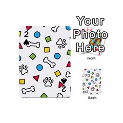 Dog Paw Seamless Pattern Foot Print Bone Playing Cards 54 Designs (mini)