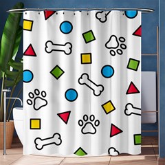 Dog Paw Seamless Pattern Foot Print Bone Shower Curtain 60  X 72  (medium)  by Simbadda