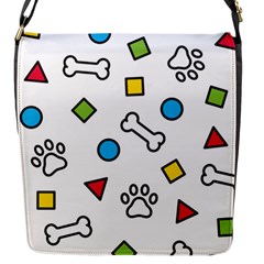 Dog Paw Seamless Pattern Foot Print Bone Flap Closure Messenger Bag (s) by Simbadda