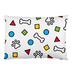 Dog Paw Seamless Pattern Foot Print Bone Pillow Case (Two Sides) Front