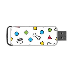 Dog Paw Seamless Pattern Foot Print Bone Portable Usb Flash (two Sides) by Simbadda