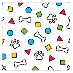 Dog Paw Seamless Pattern Foot Print Bone Square Satin Scarf (36  X 36 ) by Simbadda