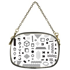 Pattern Hipster Abstract Form Geometric Line Variety Shapes Polkadots Fashion Style Seamless Chain Purse (one Side) by Simbadda