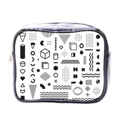 Pattern Hipster Abstract Form Geometric Line Variety Shapes Polkadots Fashion Style Seamless Mini Toiletries Bag (one Side) by Simbadda