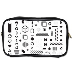 Pattern Hipster Abstract Form Geometric Line Variety Shapes Polkadots Fashion Style Seamless Toiletries Bag (one Side) by Simbadda