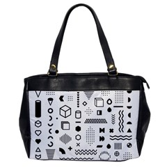 Pattern Hipster Abstract Form Geometric Line Variety Shapes Polkadots Fashion Style Seamless Oversize Office Handbag by Simbadda