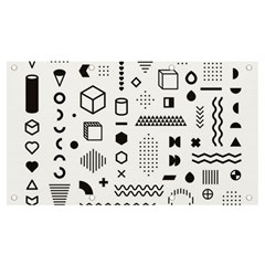 Pattern Hipster Abstract Form Geometric Line Variety Shapes Polkadots Fashion Style Seamless Banner And Sign 7  X 4  by Simbadda