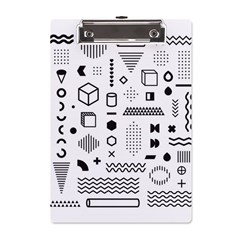 Pattern Hipster Abstract Form Geometric Line Variety Shapes Polkadots Fashion Style Seamless A5 Acrylic Clipboard by Simbadda