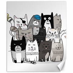 Cute Cat Hand Drawn Cartoon Style Canvas 8  X 10  by Simbadda