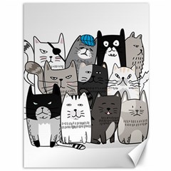 Cute Cat Hand Drawn Cartoon Style Canvas 36  X 48  by Simbadda