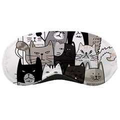 Cute Cat Hand Drawn Cartoon Style Sleep Mask by Simbadda