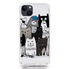 Cute Cat Hand Drawn Cartoon Style Iphone 14 Plus Tpu Uv Print Case by Simbadda