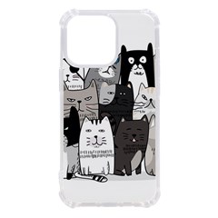 Cute Cat Hand Drawn Cartoon Style Iphone 13 Pro Tpu Uv Print Case