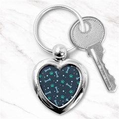 Bons Foot Prints Pattern Background Key Chain (heart) by Simbadda