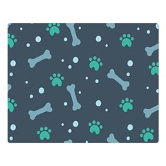 Bons Foot Prints Pattern Background Premium Plush Fleece Blanket (large) by Simbadda