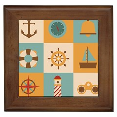 Nautical Elements Collection Framed Tile by Simbadda