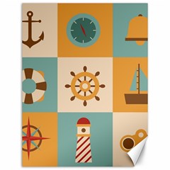 Nautical Elements Collection Canvas 12  X 16  by Simbadda