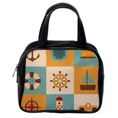 Nautical Elements Collection Classic Handbag (one Side) by Simbadda