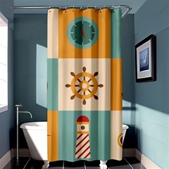 Nautical Elements Collection Shower Curtain 36  X 72  (stall)  by Simbadda