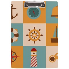 Nautical Elements Collection A4 Acrylic Clipboard by Simbadda