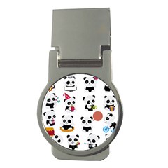 Playing Panda Cartoon Money Clips (round)  by Simbadda