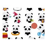 Playing Panda Cartoon Two Sides Premium Plush Fleece Blanket (Mini) 35 x27  Blanket Front