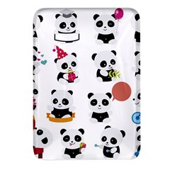 Playing Panda Cartoon Rectangular Glass Fridge Magnet (4 Pack) by Simbadda