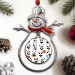 Playing Panda Cartoon Metal Snowman Ornament Front